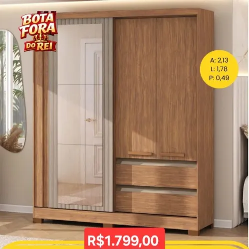 PROMOÇÃO URGENTE - Guarda-Roupa Casal com PORTAS DE CORRER + Espelho GRÁTIS Disponível