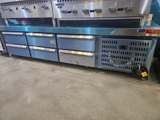 balcão 6 gavetas refrigerado total inox red