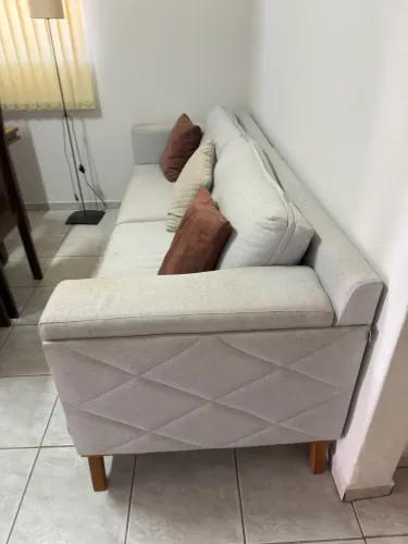 Sofá 230x80 cm linho cinza