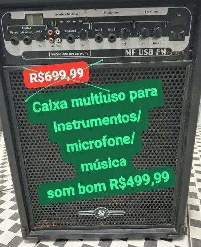 Caixa multiuso para instrumentos/microfone/música som bom