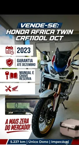HONDA AFRICA TWIN CRF1100L DCT 2023 - IMPECÁVEL!