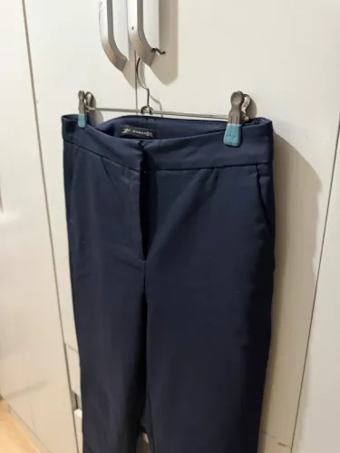 Calça de Alfaiataria Azul-Marinho Zara Woman