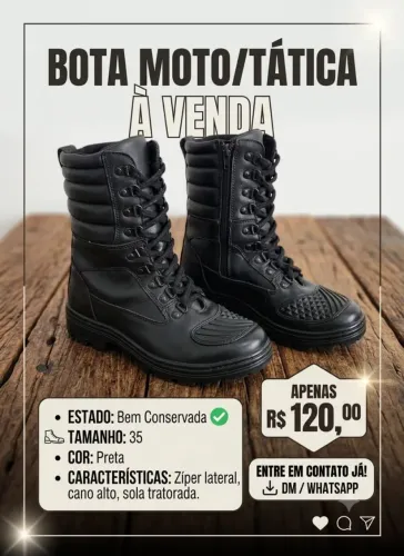 Bota tática couro
