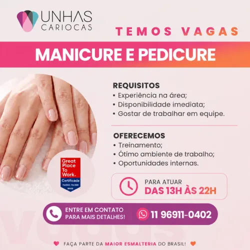Vagas para Manicure e Nail designer