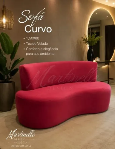 Sofa curvo orgânico várias cores