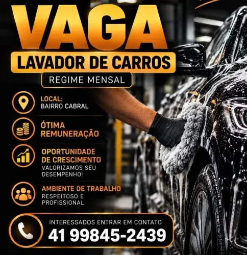 CONTRATA-SE LAVADOR DE CARRO