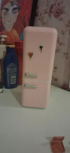 Geladeira mini brands rosa com comidinhas