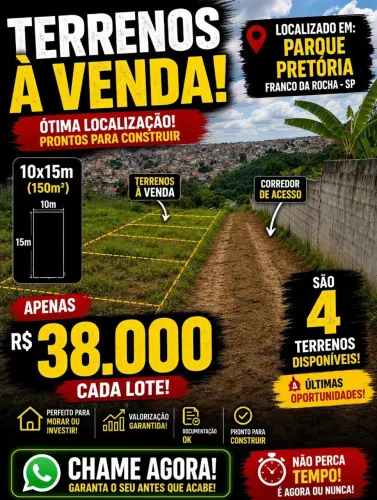 LOTES TERRENO FRANCO DA ROCHA 150M2