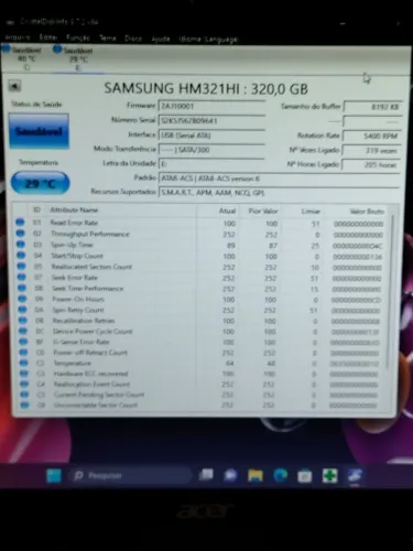Samsung 320 GB várias marcas.