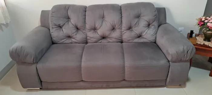Sofá 3 lugares cinza