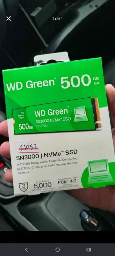 SSD NVME WESTEM DIGITAL GREEN 500G NOVO (BELÉM ANANINDEUA)