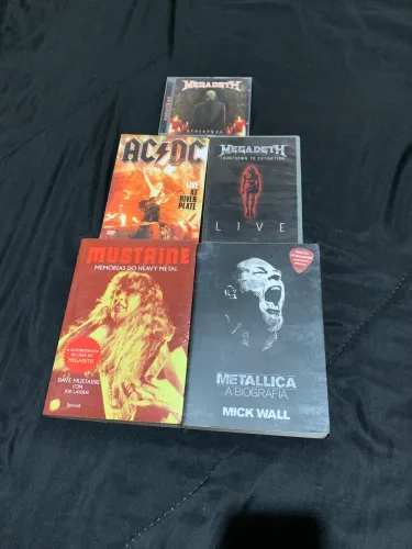 DVD, Cd e Biografias Megadeth e Metallica.