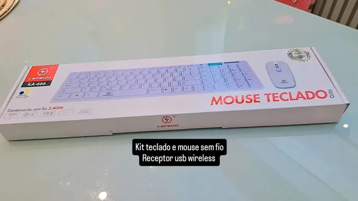 Kit Teclado e mouse sem fio ideal para TV smart