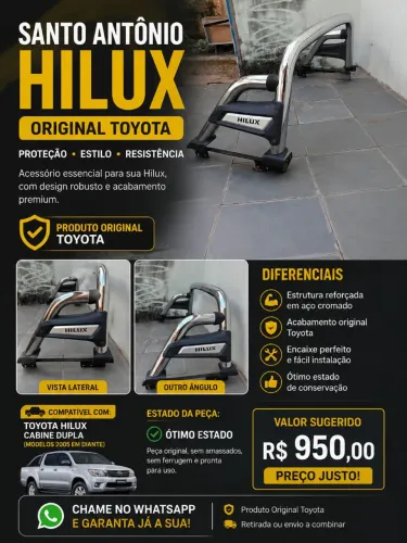 Santo Antônio Original Hilux Cromado - Ótimo Estado