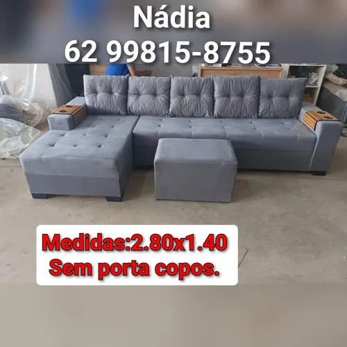 Sofá 2.80x1.40 cinza claro 