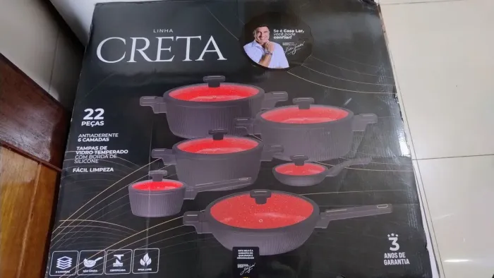 Jogo de Panelas Linha Creta Casa Lar 22 Peças Antiaderente 6 Camadas - NOVO