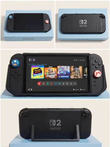 Nintendo Switch 2 Completo + Grip de Proteção + Grips Super Mario - Impecável