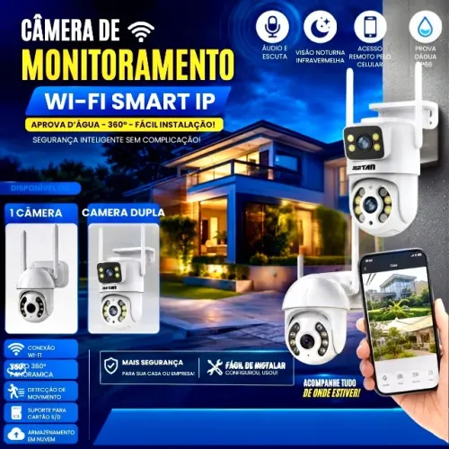 Câmera Monitoramento Wi-fi Smart Ip Aprova D,agua 360 Facil Instalação - yousee