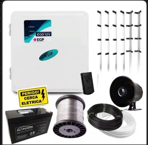 Kit cerca elétrica 12000v nova (nunca foi usado)