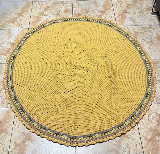 LINDO TAPETE DE CROCHÊ REDONDO, 100% ARTESANAL | FEITO À MÃO