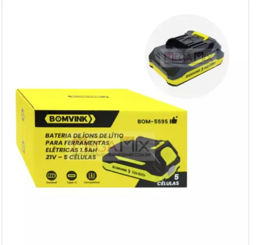Bateria para Parafusadeira 21V 1.5A BOM-5595 BOM-5597 Bomvink