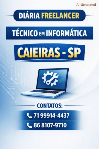 DIÁRIA FREELANCER TÉCNICO INFORMÁTICA EM CAIEIRAS - SP