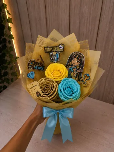BUQUÊ 3 ROSAS PERSONALIZADO PRONTA ENTREGA
