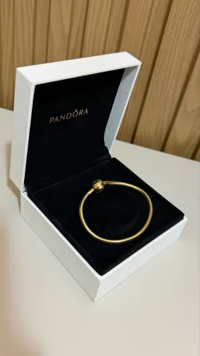 Pulseira Dourada Pandora shine 17