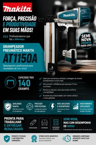 Grampeadora pneumática Makita AT1150a