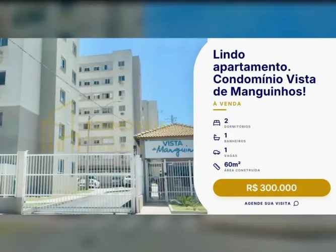 Seu novo lar vista de manguinhos: lindo apartamento a 500m da praia!
