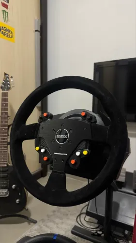 Kit Cockpit Playseat Alcântara + T300RS + Add-On Volante Sparco Rally R383 + câmbio TH8A