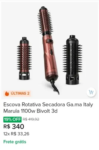 Escova rotativa bivolt Gama Italy pouco usada