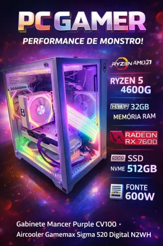 Pc Gamer AMD Ryzen 5 32Gb ram RX 7600
