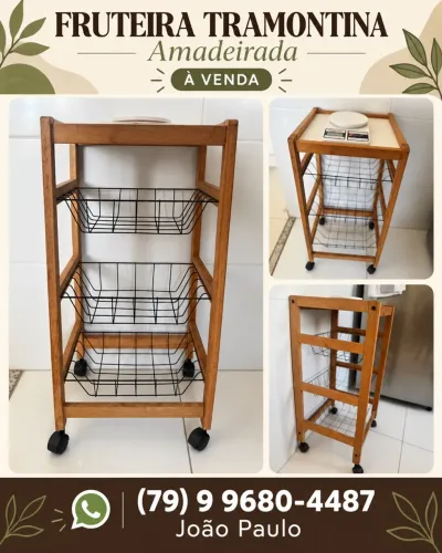 ? FRUTEIRA TRAMONTINA AMADEIRADA - SUPER CHARMOSA E FUNCIONAL! ?