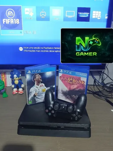 Playstation 4 slim 1TB de Hd 2 jogos 1 controle.