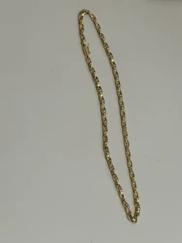 Corrente elo duplo banhada a ouro 18k