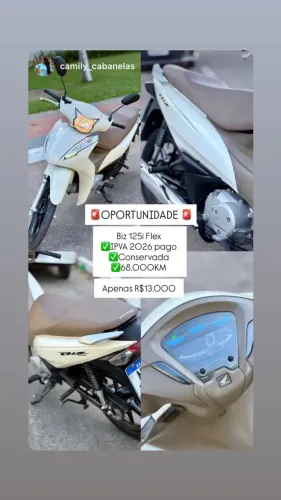 Moto biz 125 em bom estado de conservação, moto de mulher.