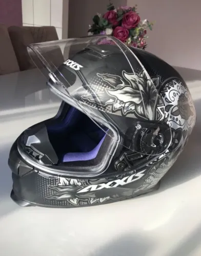 capacete axxis eagle skull preto fosco