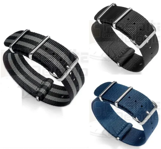 Kit 3 Pulseiras Nato em Nylon 20mm