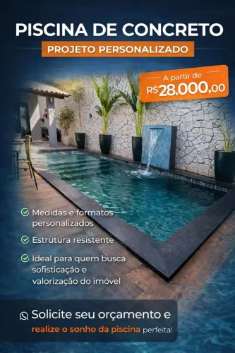 Piscina de Concreto com instalação