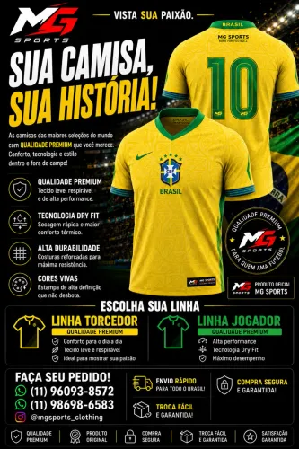 Camisas de Futebol Tailandesas 1.1 Clubes e Selecoes Jogador e Torcedor