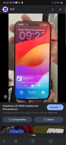 Celular LGK50S semi novo