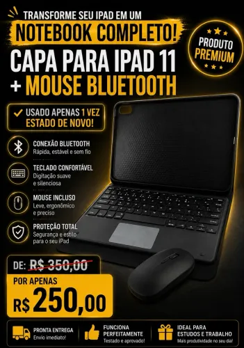 CAPA IPAD 11 COM TECLADO E MOUSE