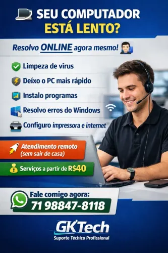 Manutenção computador notebook, impressora acesso remoto 