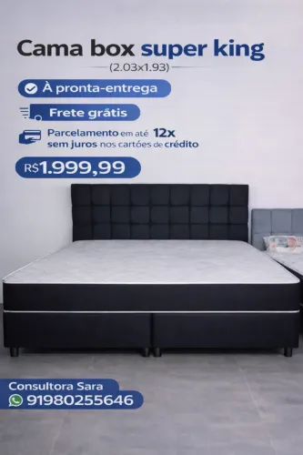 CAMA SUPER KING 2.03X1.93 DISPONÍVEL À PRONTA-ENTREGA 