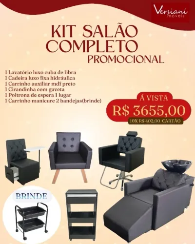 Kit Completo salão de beleza com brinde exclusivo!