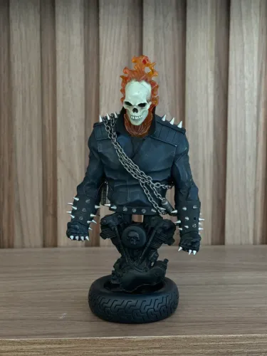 Mini-Estátua Ghost Rider - Bowen Designs | Polystone | Rara | Coleção