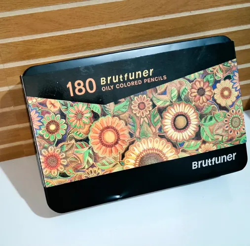 Brutfuner-Lápis Colorido Profissional Tin Box, Lápis de Esboço de Madeira
