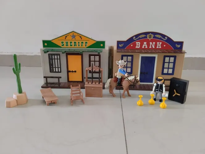 Playmobil conjunto Banco e Sheriff