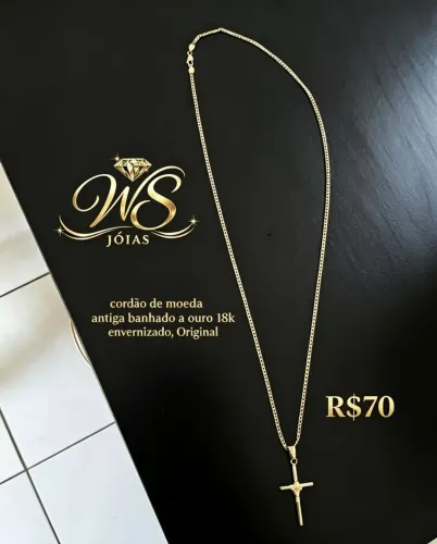 Cordão banhado a ouro 18k